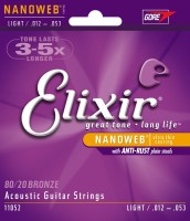 Strings Elixir Acoustic 80/20 Bronze NW Light 12-53 