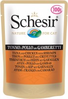 Photos - Cat Food Schesir Adult Pouch Tuna/Chicken/Shrimps 0.1 kg 