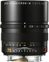 Camera Lens Leica 75mm f/2.0 ASPH APO-SUMMICRON-M 