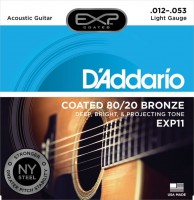 Photos - Strings DAddario EXP Coated 80/20 Bronze 12-53 