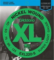 Photos - Strings DAddario XL Nickel Wound Bass 5-String 40-125 
