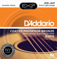 Photos - Strings DAddario EXP Coated Phosphor Bronze 10-47 