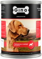 Photos - Dog Food Gina Adult Canned with Beef/Vegetable 0.4 kg 1