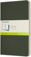 Notebook Moleskine Set of 3 Plain Cahier Journals Large Green 