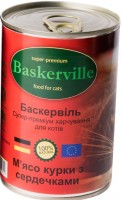 Photos - Cat Food Baskerville Cat Can with Chicken/Hearts  200 g
