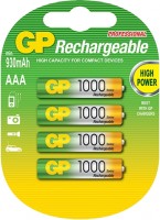 Photos - Battery GP Rechargeable  4xAAA 1000 mAh