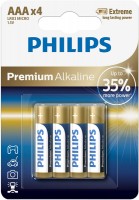 Photos - Battery Philips Premium Alkaline 4xAAA 