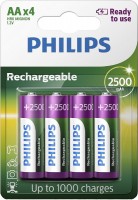 Photos - Battery Philips Rechargeable 4xAA 2500 mAh 