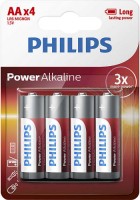 Photos - Battery Philips Power Alkaline  4xAA