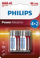 Photos - Battery Philips Power Alkaline  6xAAA