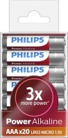Photos - Battery Philips Power Alkaline  20xAAA