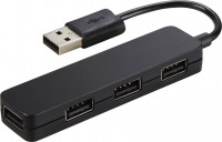Photos - Card Reader / USB Hub Hama Slim 1:4 USB 2.0 Hub 