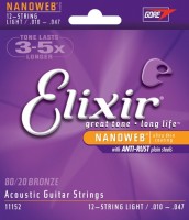 Photos - Strings Elixir Acoustic 80/20 Bronze NW 12-String 10-47 