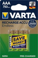 Photos - Battery Varta Rechargeable Accu Endless  4xAAA 750 mAh