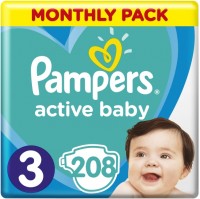 Photos - Nappies Pampers Active Baby 3 / 208 pcs 