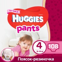 Photos - Nappies Huggies Pants Girl 4 / 108 pcs 