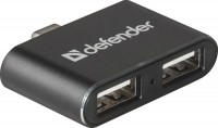 Photos - Card Reader / USB Hub Defender Quadro Dual 