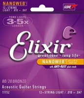 Photos - Strings Elixir Acoustic 80/20 Bronze NW Light 12-String 10-47 
