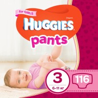 Photos - Nappies Huggies Pants Girl 3 / 116 pcs 