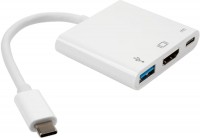 Photos - Card Reader / USB Hub Vinga VCPATC2HDMIUSBPDWH