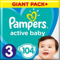 Photos - Nappies Pampers Active Baby 3 / 104 pcs 