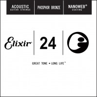 Strings Elixir Acoustic Nanoweb Phosphor Bronze Single 24 
