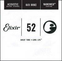 Photos - Strings Elixir Acoustic Nanoweb 80/20 Bronze Single 52 
