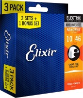 Strings Elixir Electric Nanoweb Light 10-46 (3-Pack) 