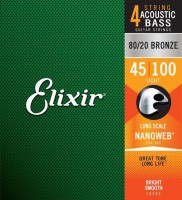 Strings Elixir Acoustic Bass 80/20 Bronze NW Light 45-100 
