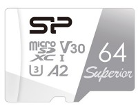Photos - Memory Card Silicon Power Superior microSDXC UHS-1 C10 V30 A2 + Adapter 64 GB