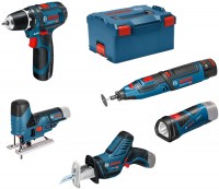 Photos - Power Tool Combo Kit Bosch GSR 12V-15 + GST 12V-70 + GRO 12V-35 + GSA 12V-14 + GLI 12V-80 Professional 0615990G0D 