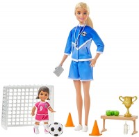 Photos - Doll Barbie Soccer Coach Playset GLM47 