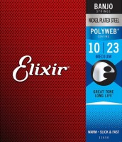 Photos - Strings Elixir Polyweb Banjo Nickel Plated Steel Medium 10-23 