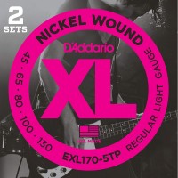 Photos - Strings DAddario XL Nickel Wound Bass 5-String 45-130 2 Sets 