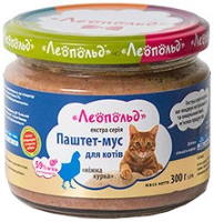 Photos - Cat Food Leopold Pate Mousse with Chicken 0.3 kg 