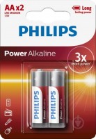 Photos - Battery Philips Power Alkaline  2xAA