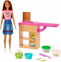 Photos - Doll Barbie Noodle Bar Playset with Brunette GHK44 