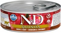 Photos - Cat Food Farmina Can Quinoa Skin/Coat Venison 80 g 