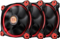 Photos - Computer Cooling Thermaltake Riing 12 LED Red (3-Fan Pack) 