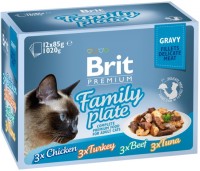 Photos - Cat Food Brit Premium Pouch Family Plate Gravy 12 pcs 