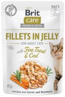 Photos - Cat Food Brit Care Fillets in Jelly with Fine Trout/Cod 85 g 