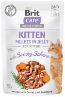 Photos - Cat Food Brit Care Kitten Fillets in Jelly with Savory Salmon 85 g 