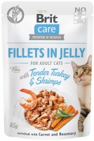 Photos - Cat Food Brit Care Fillets in Jelly with Tender Turkey/Shrimps 85 g 