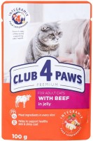 Photos - Cat Food Club 4 Paws Adult Beef in Jelly 24 pcs 