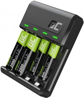 Photos - Battery Charger Green Cell VitalCharger + 2xAA 2000 mAh + 2xAAA 800 mAh 