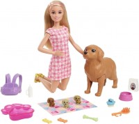 Doll Barbie Doll And And Newborn Pups Playset With Dog HCK75 