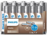 Photos - Battery Philips Entry Alkaline 10xAA + 6xAAA 