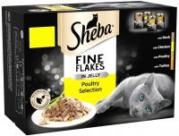 Photos - Cat Food Sheba Fine Flakes Poultry Collection in Jelly  12 pcs