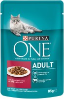 Photos - Cat Food Purina ONE Adult Beef/Carrots Pouch 12 pcs 