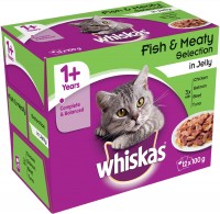 Photos - Cat Food Whiskas 1+ Fish/Meat Selection in Jelly 12 pcs 